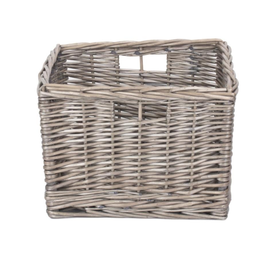 Small Square Antique Wash Willow Storage Basket - REGN