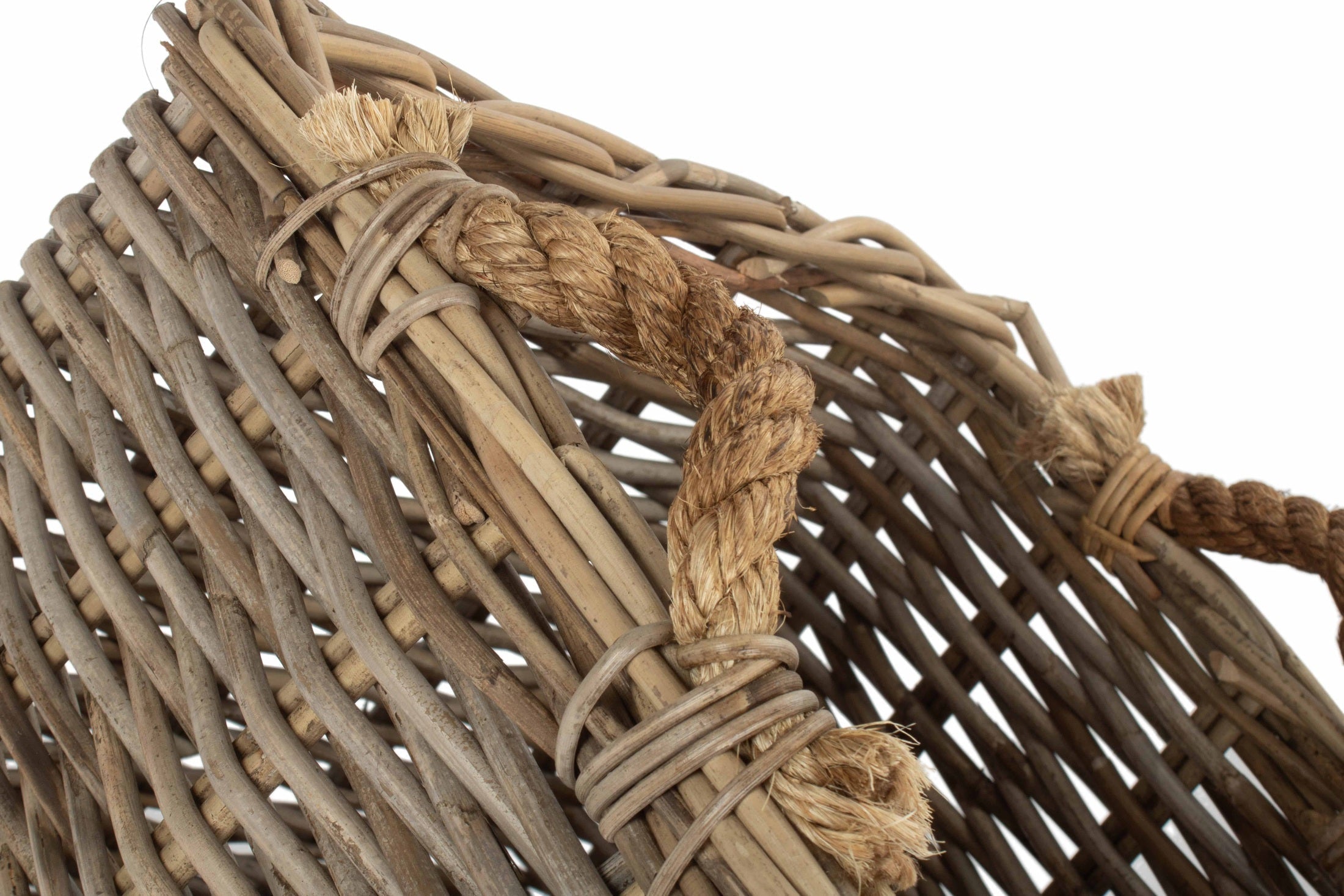 Small Square Grey Rattan Log Basket - REGN