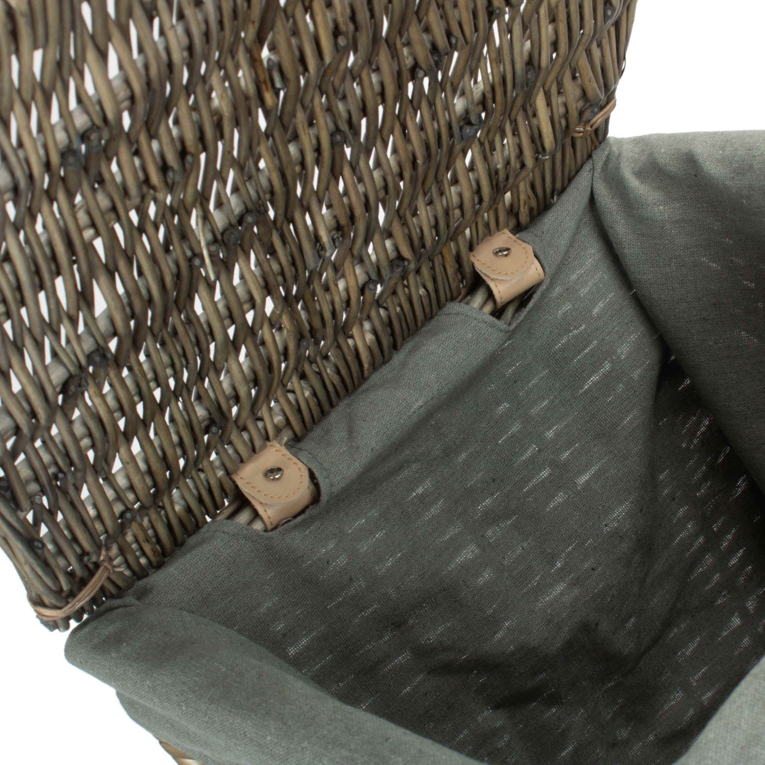 Small Square Laundry Basket with Grey Sage Lining - REGN