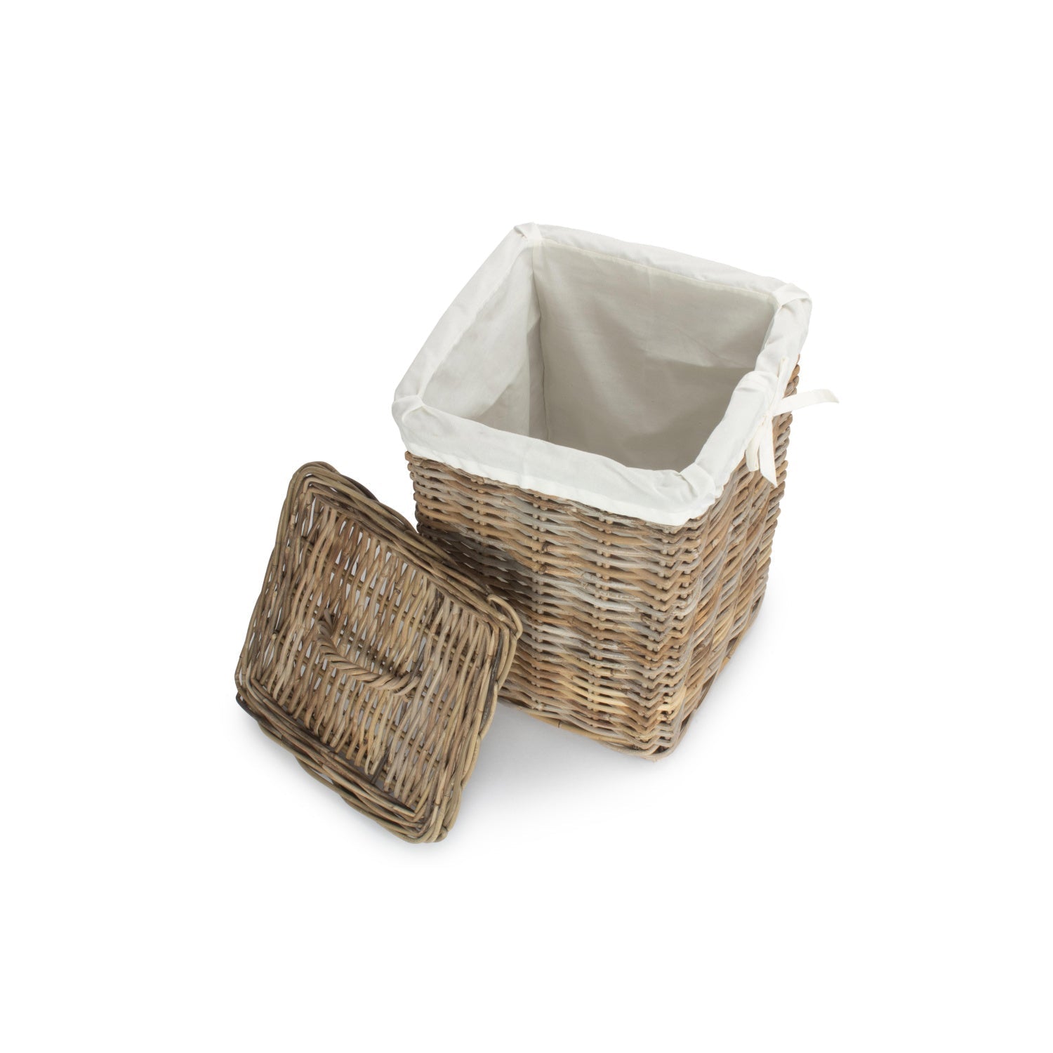 Small Square Rattan Laundry Hamper Basket - REGN