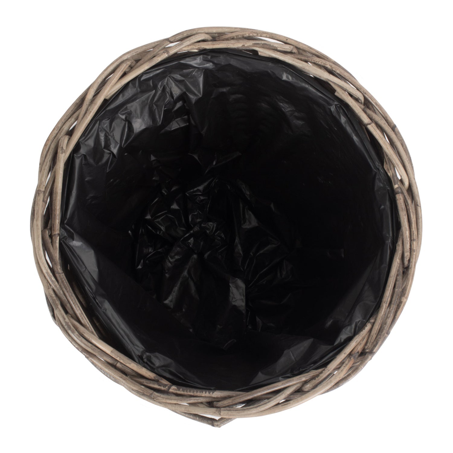 Small Tapered Rattan Round Planter With Plastic Lining - REGN