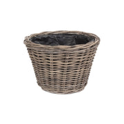 Small Tapered Rattan Round Planter With Plastic Lining - REGN