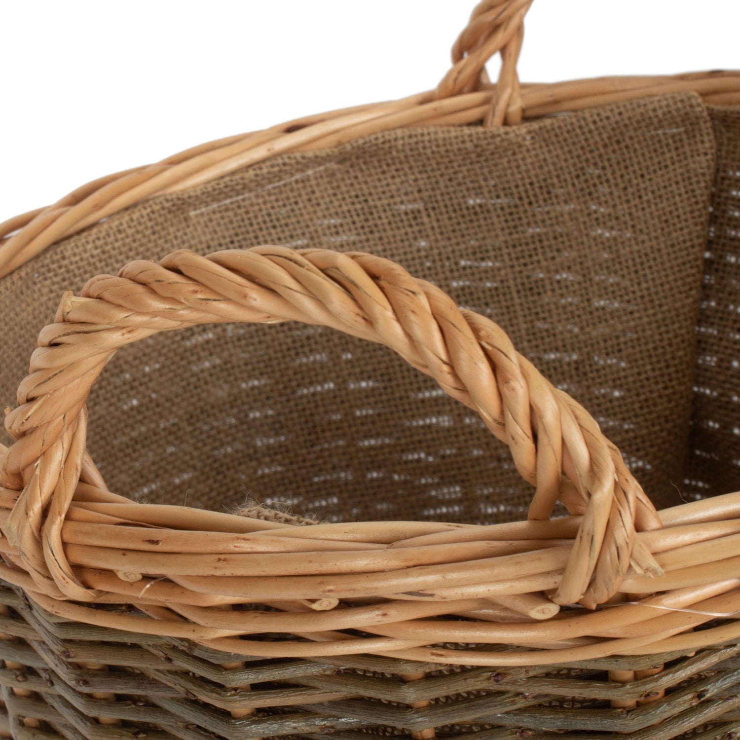 Small Unpeeled Log Basket With Lining - REGN
