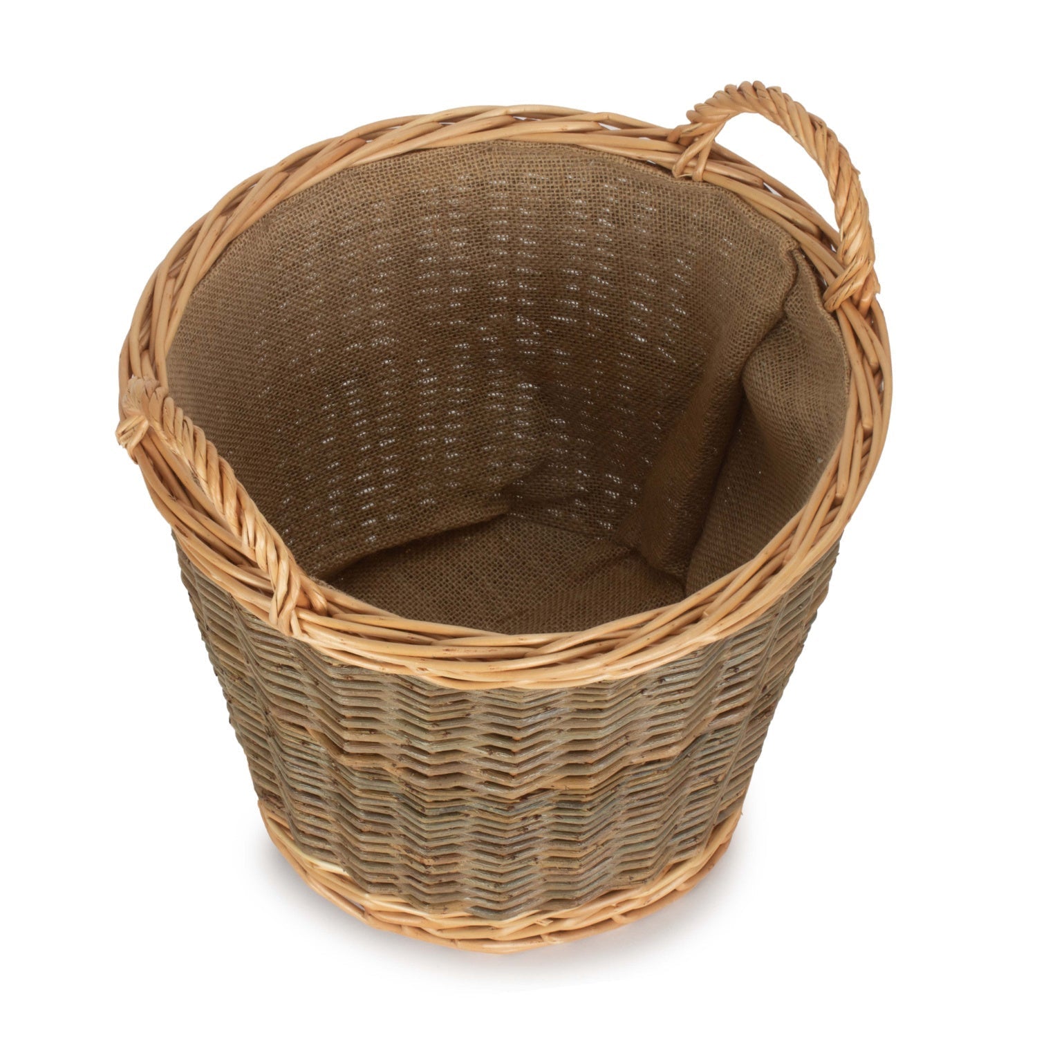 Small Unpeeled Log Basket With Lining - REGN