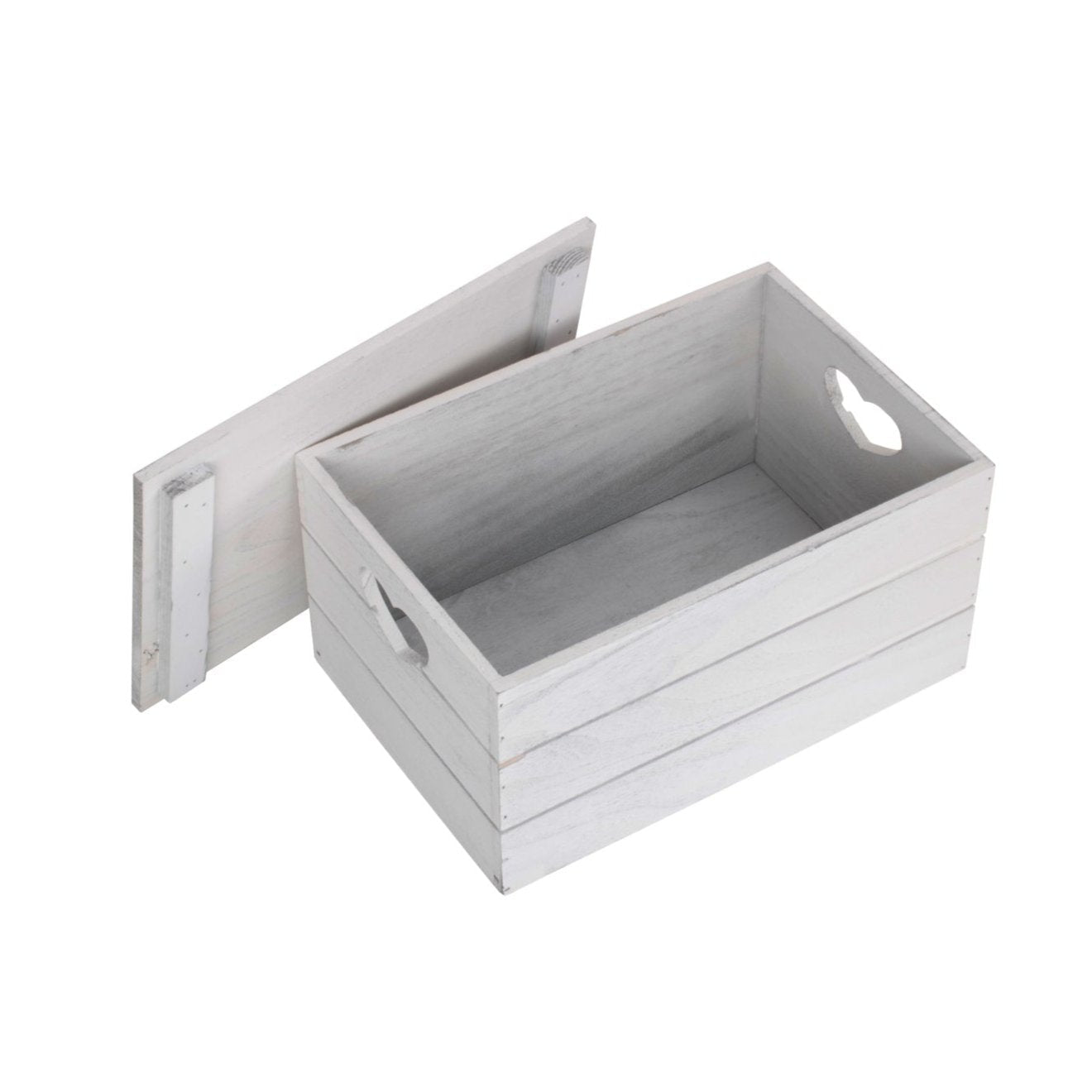 Small Vintage White Wash Heart Cut-Out Box with Lid - REGN