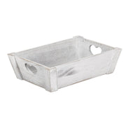 Small Vintage White Wash Heart Cut-Out Tray - REGN
