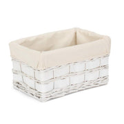 Small White Scandi Storage Basket with White Lining - REGN