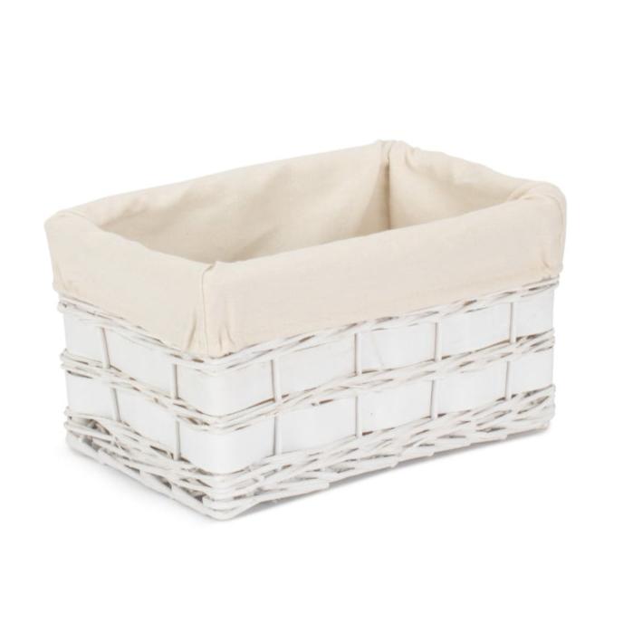Small White Scandi Storage Basket with White Lining - REGN
