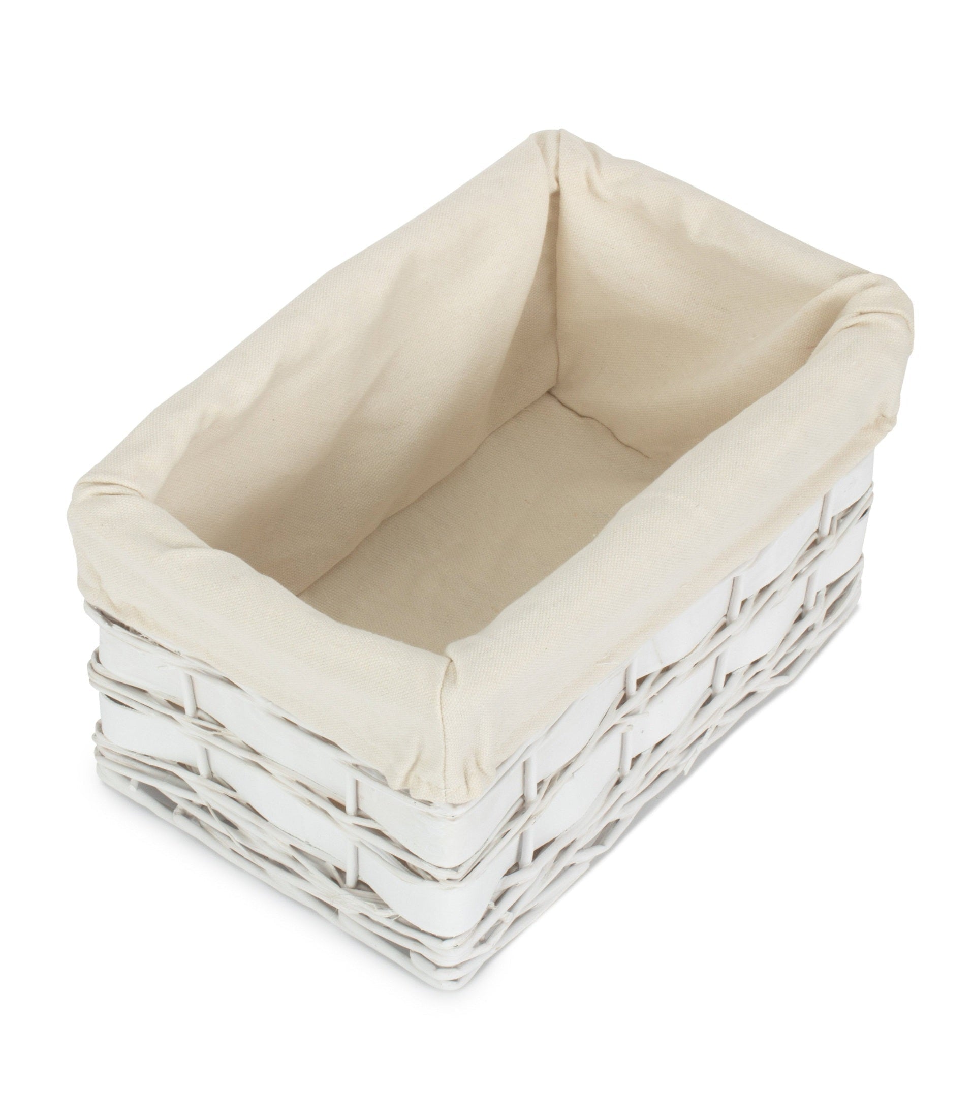 Small White Scandi Storage Basket with White Lining - REGN