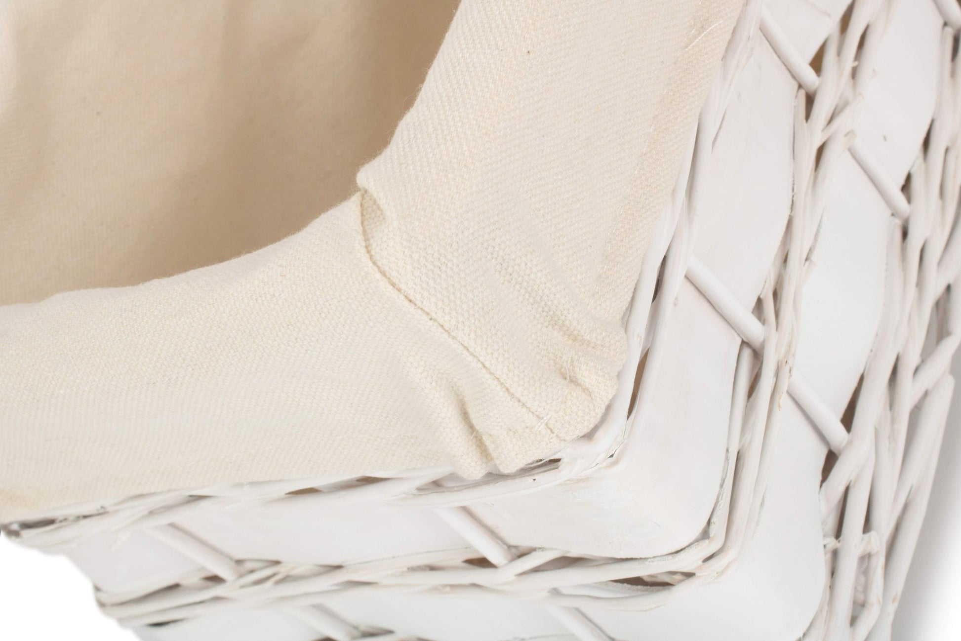 Small White Scandi Storage Basket with White Lining - REGN