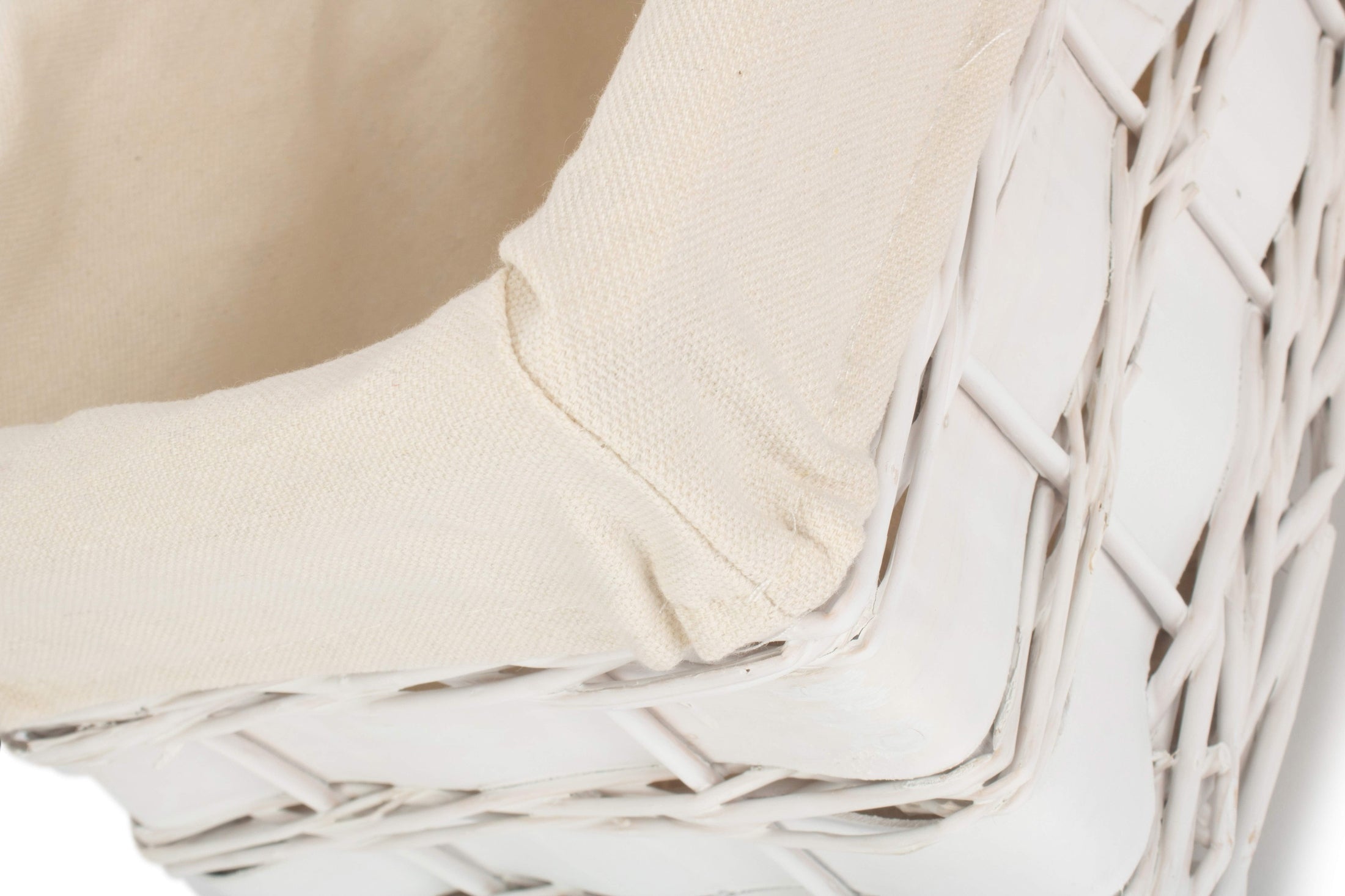 Small White Scandi Storage Basket with White Lining - REGN