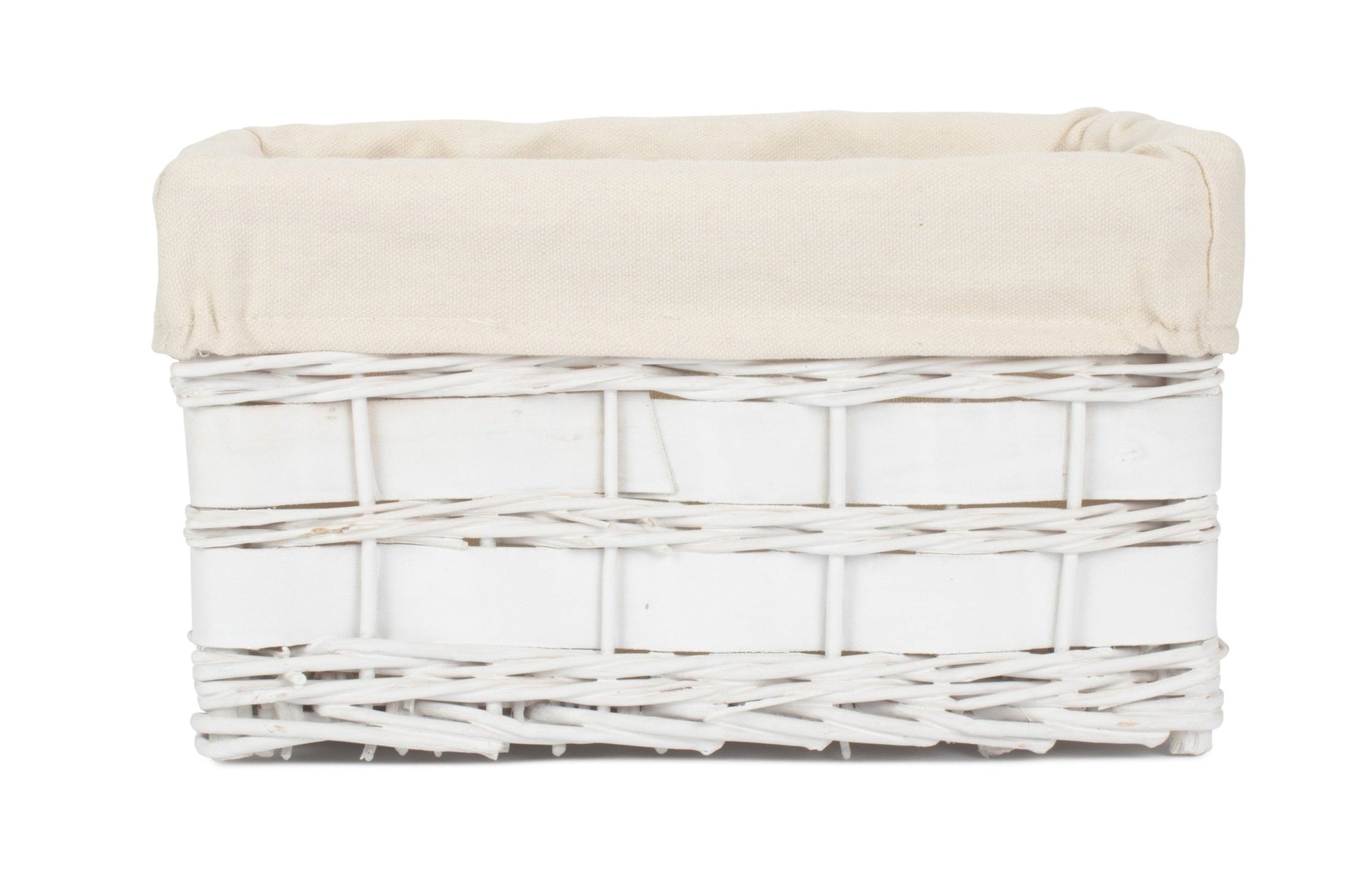 Small White Scandi Storage Basket with White Lining - REGN
