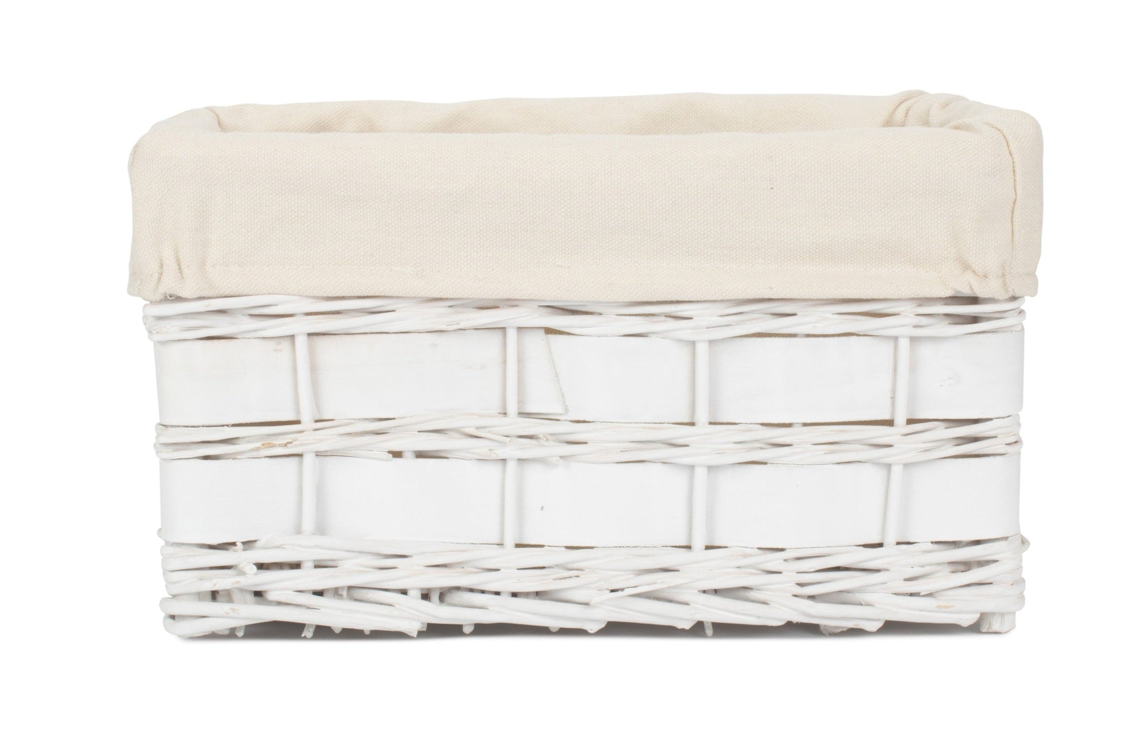 Small White Scandi Storage Basket with White Lining - REGN