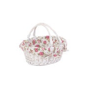 Small White Swing Handle Shopper With Garden Rose Lining - REGN