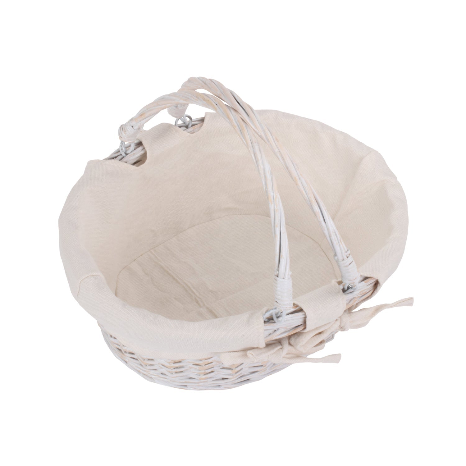 Small White Swing Handle Shopper With White Lining - REGN