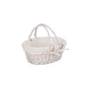 Small White Swing Handle Shopper With White Lining - REGN