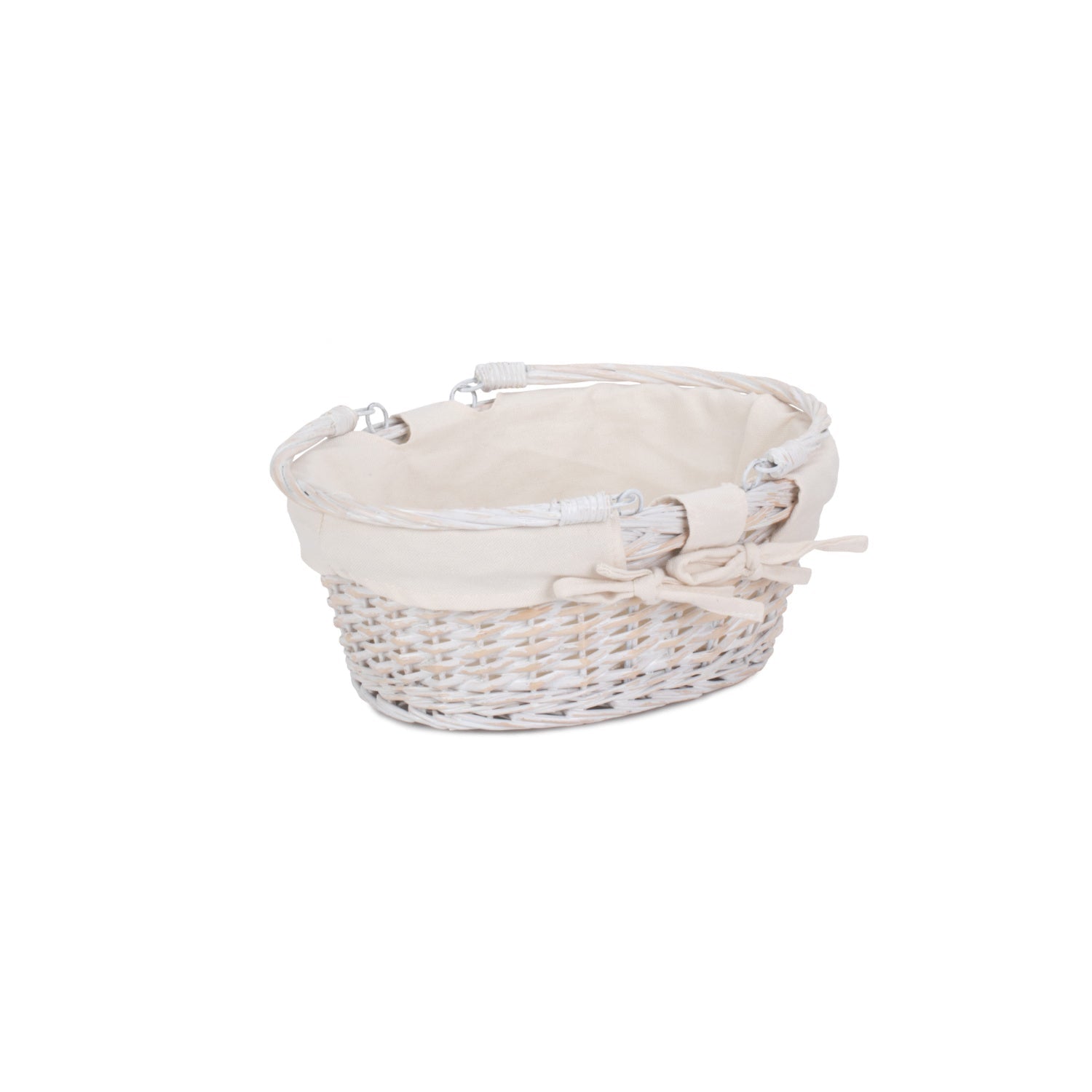 Small White Swing Handle Shopper With White Lining - REGN