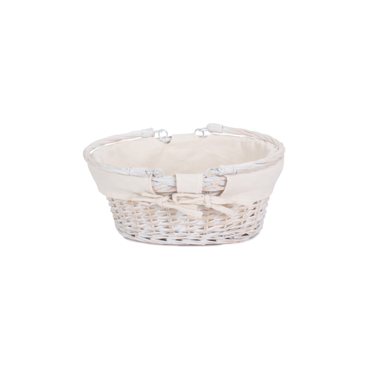 Small White Swing Handle Shopper With White Lining - REGN