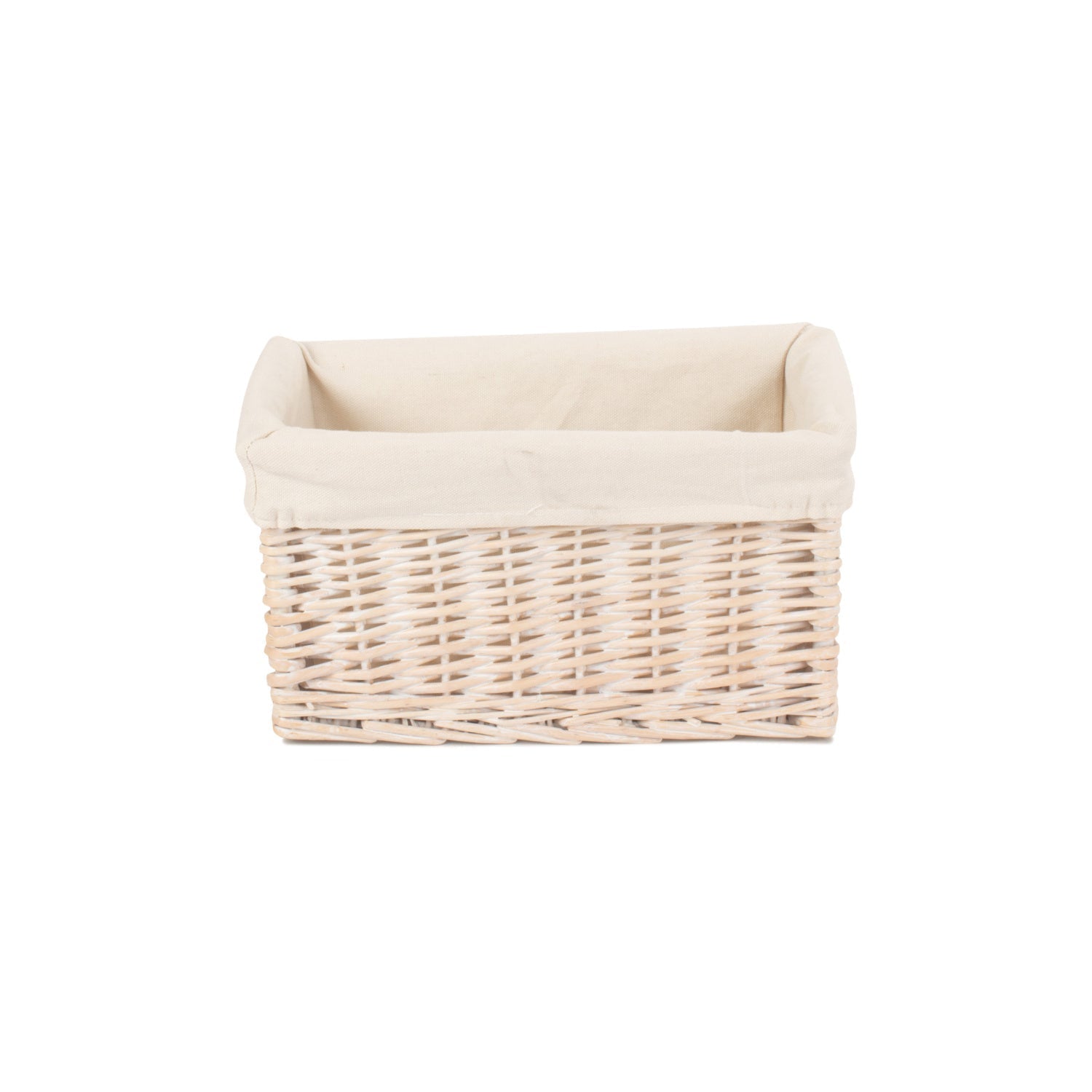Small White Wash Willow Storage Basket with White Lining - REGN