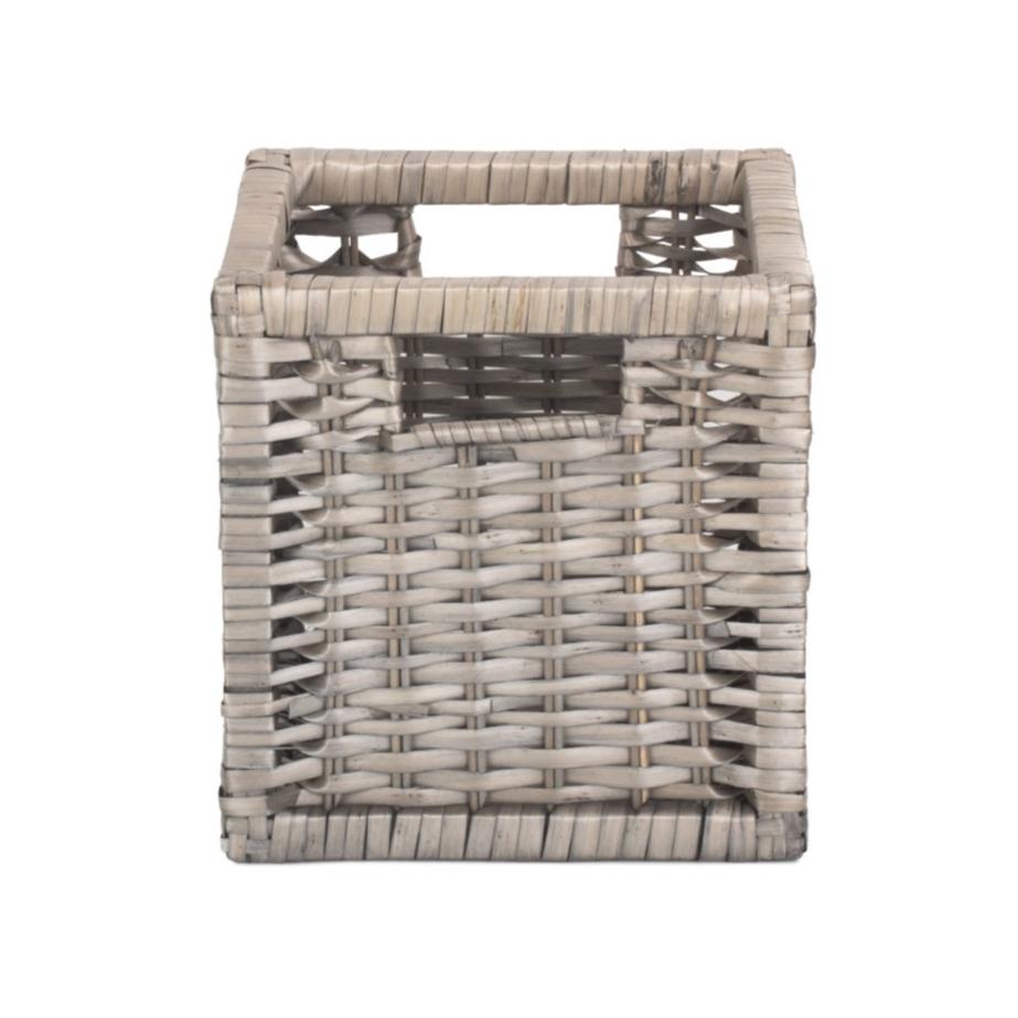 Small Wooden Framed Split Willow Storage Basket - REGN