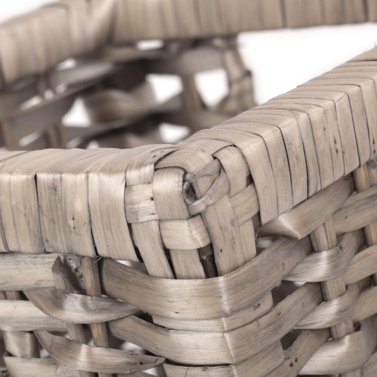 Small Wooden Framed Split Willow Storage Basket - REGN