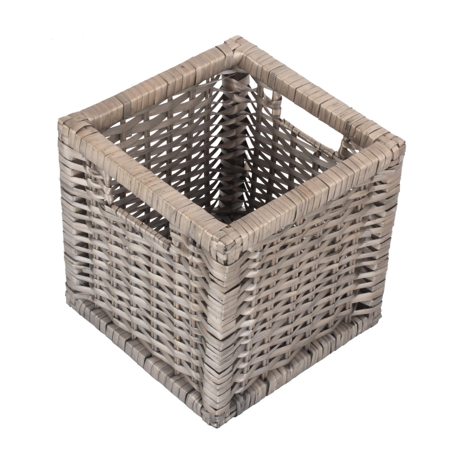 Small Wooden Framed Split Willow Storage Basket - REGN