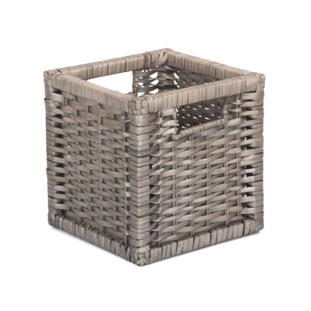 Small Wooden Framed Split Willow Storage Basket - REGN