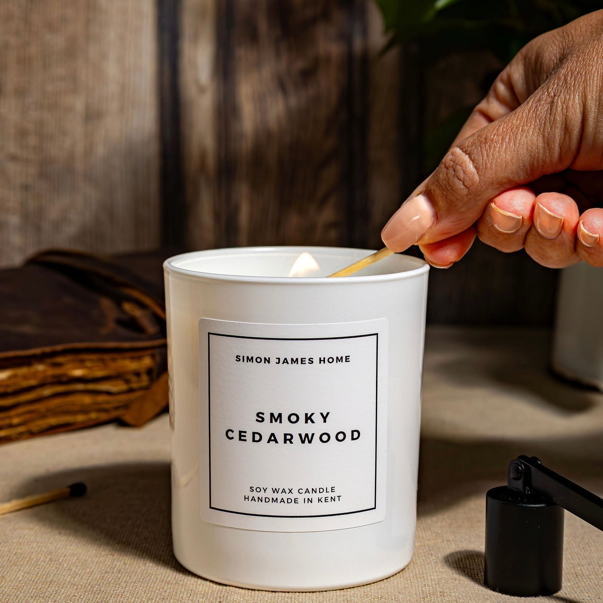 Smoky Cedarwood Candle - Handmade Soy Wax - REGN