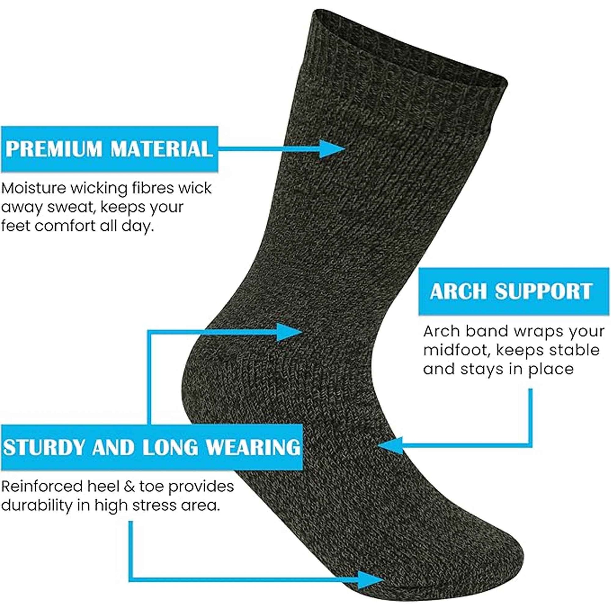 Sock Stack 3 Pack Mens Wellington Boot Socks Durable Cushioned Heel And Toe UK Size 6-11 - REGN