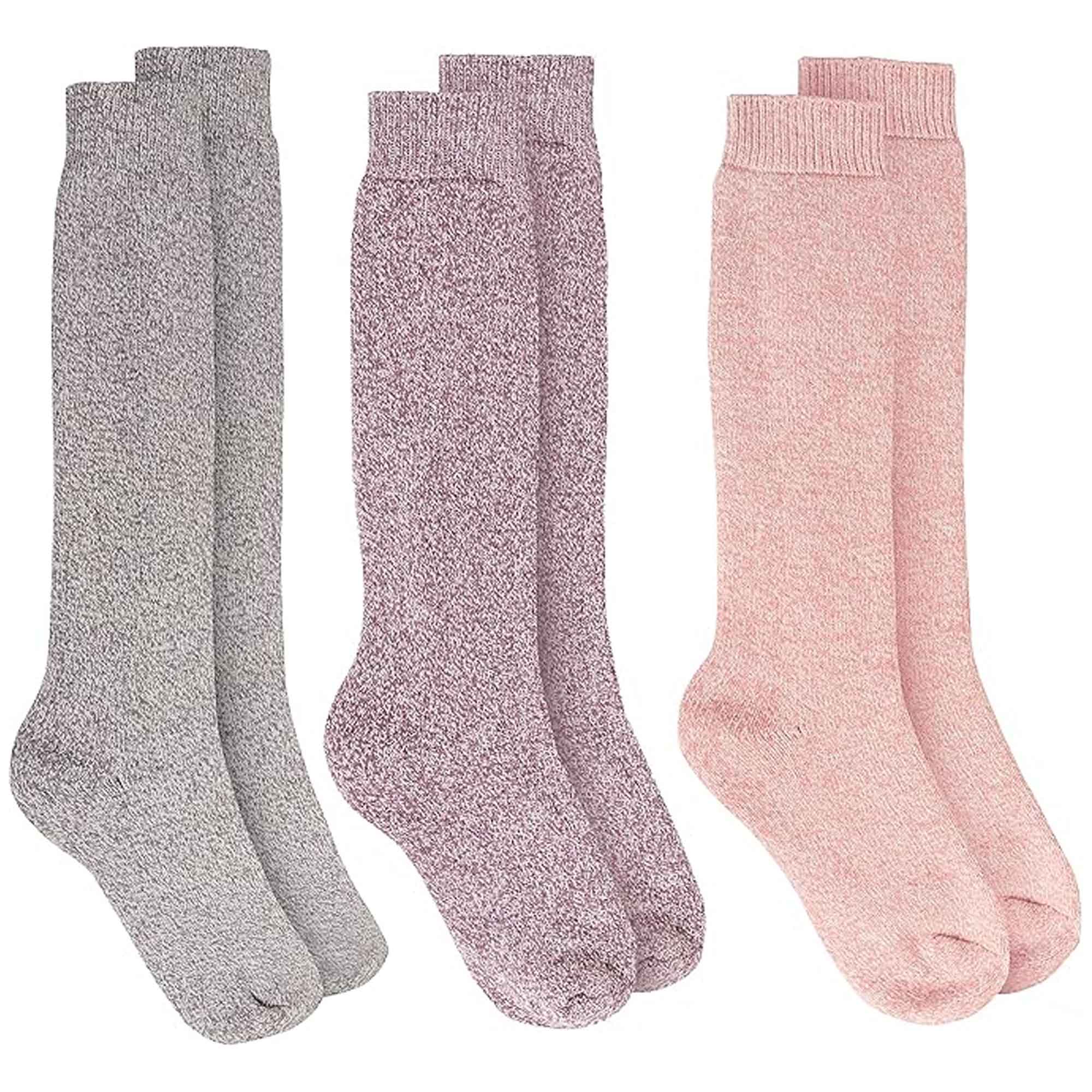 Sock Stack 3 Pairs Womens Wellington Boot Socks Thermal Wool Blend Knee High UK 4-8 EU - REGN