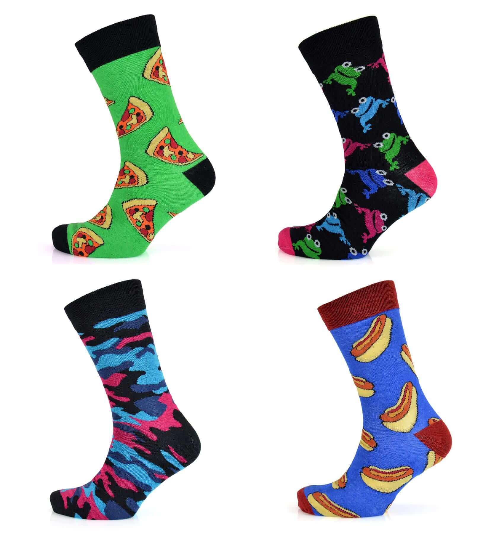 Sock Stack 4 Pack Mens Christmas Socks Cotton Rich Novelty Festive Designs UK 6-11 EUR - REGN