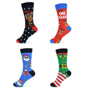 Sock Stack 4 Pack Mens Christmas Socks Cotton Rich Novelty Festive Designs UK 6-11 EUR - REGN