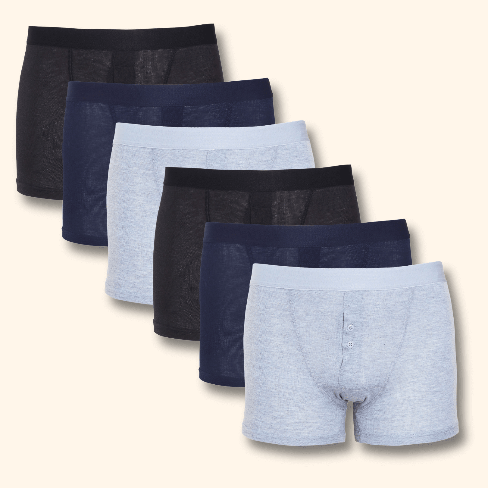 Sock Stack 6 Pack Cotton Stretch Boxer Shorts For Men MB09 Breathable Soft Durable - REGN