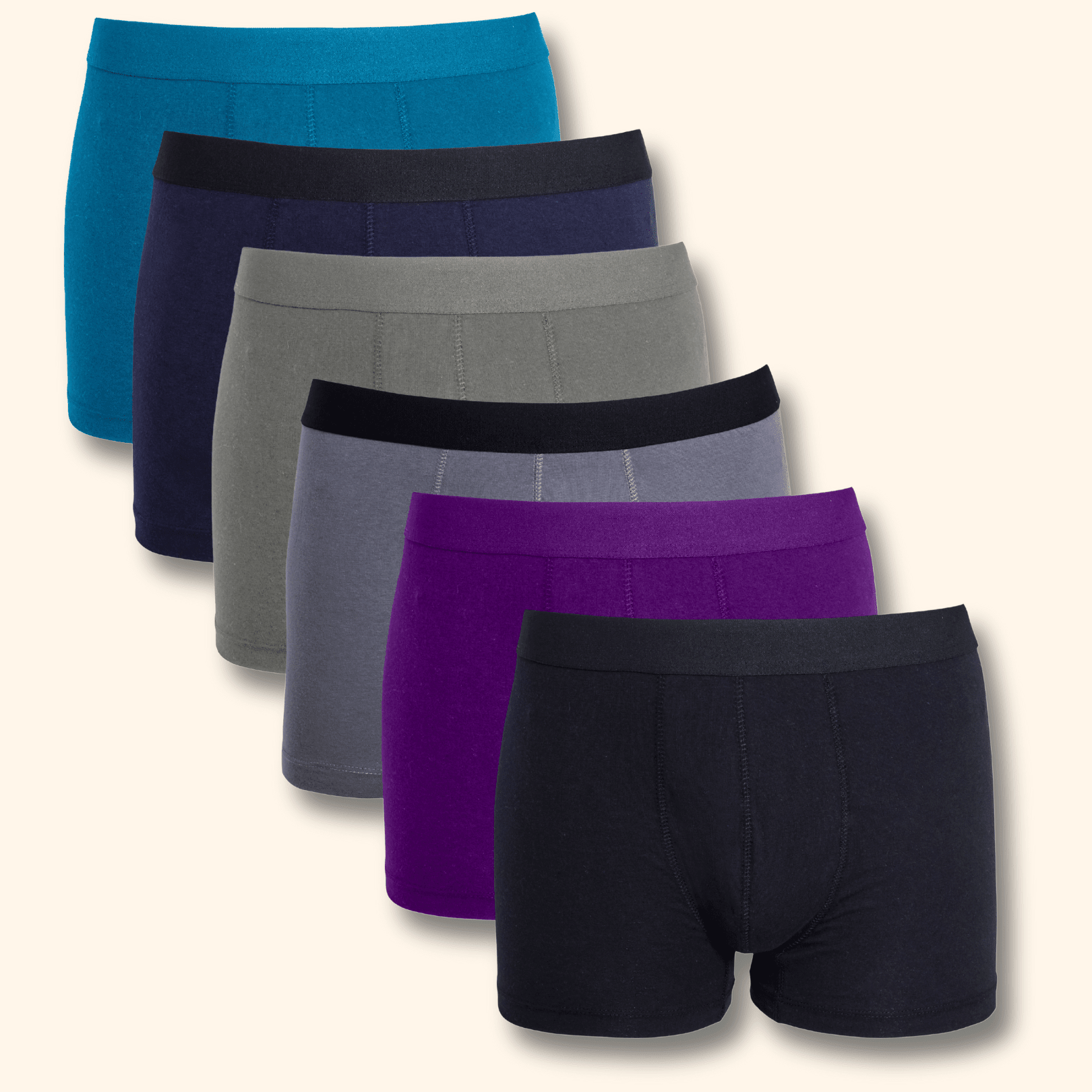 Sock Stack 6 Pack Men's Dark Assorted Cotton Stretch Boxer Shorts MB04 With Waistband - REGN