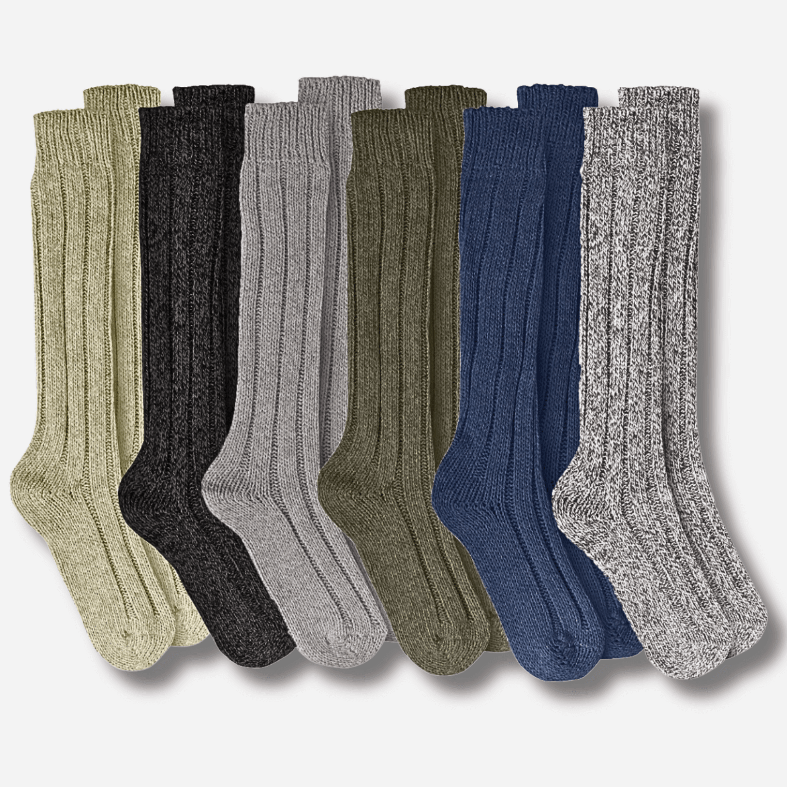 Sock Stack 6 Pairs Mens Ultra Chunky Long Wool Thermal Socks UK 6 11 EU 39 45 Assorted - REGN
