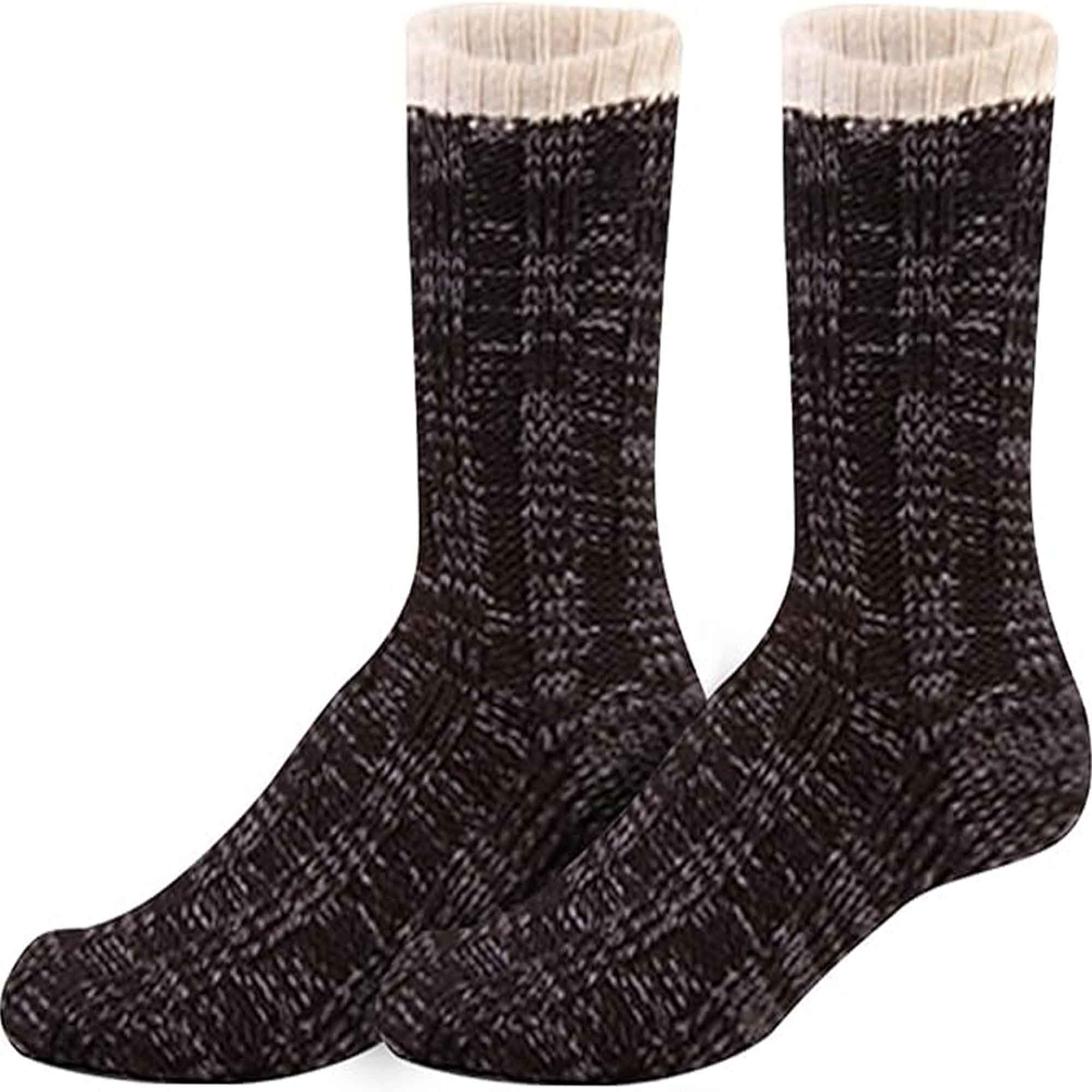 Sock Stack Extra Warm Men's Thermal Chunky Slipper Socks With Non Slip Grips Sherpa - REGN