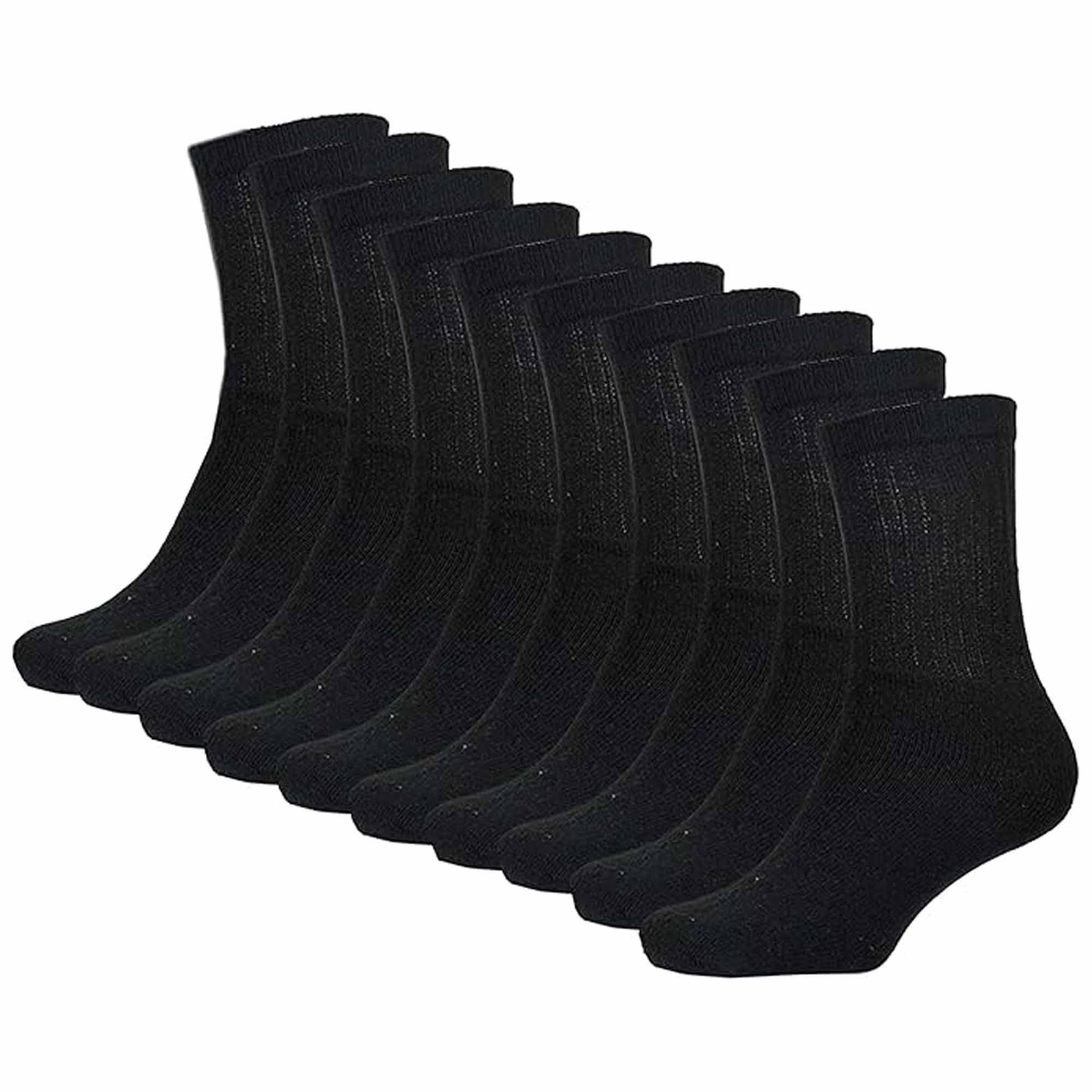 Sock Stack Kids Athletic Socks Pack of 10 Pairs Cushioned Breathable Moisture-Wicking - REGN