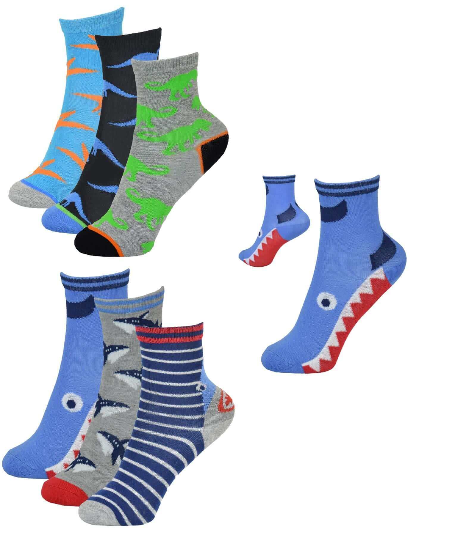 Sock Stack Kids Bamboo Socks 6 Pairs Breathable Antibacterial Moisture Wicking Cotton Rich Everyday Comfort Pack - REGN