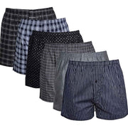 Sock Stack MB02 Pack Of 6 Mens Loose Fit Boxers With Comfort Waistband Button Fly - REGN