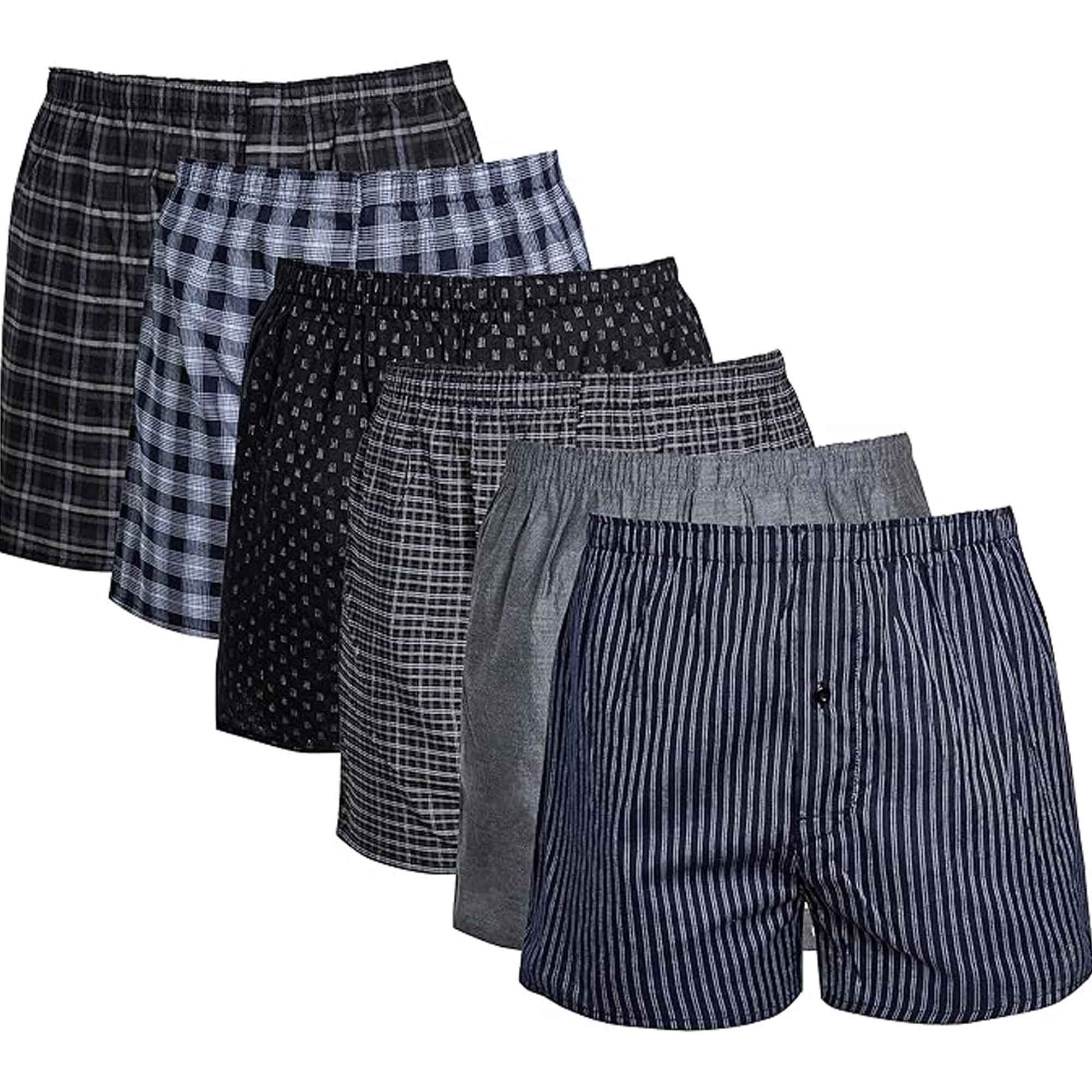 Sock Stack MB02 Pack Of 6 Mens Loose Fit Boxers With Comfort Waistband Button Fly - REGN