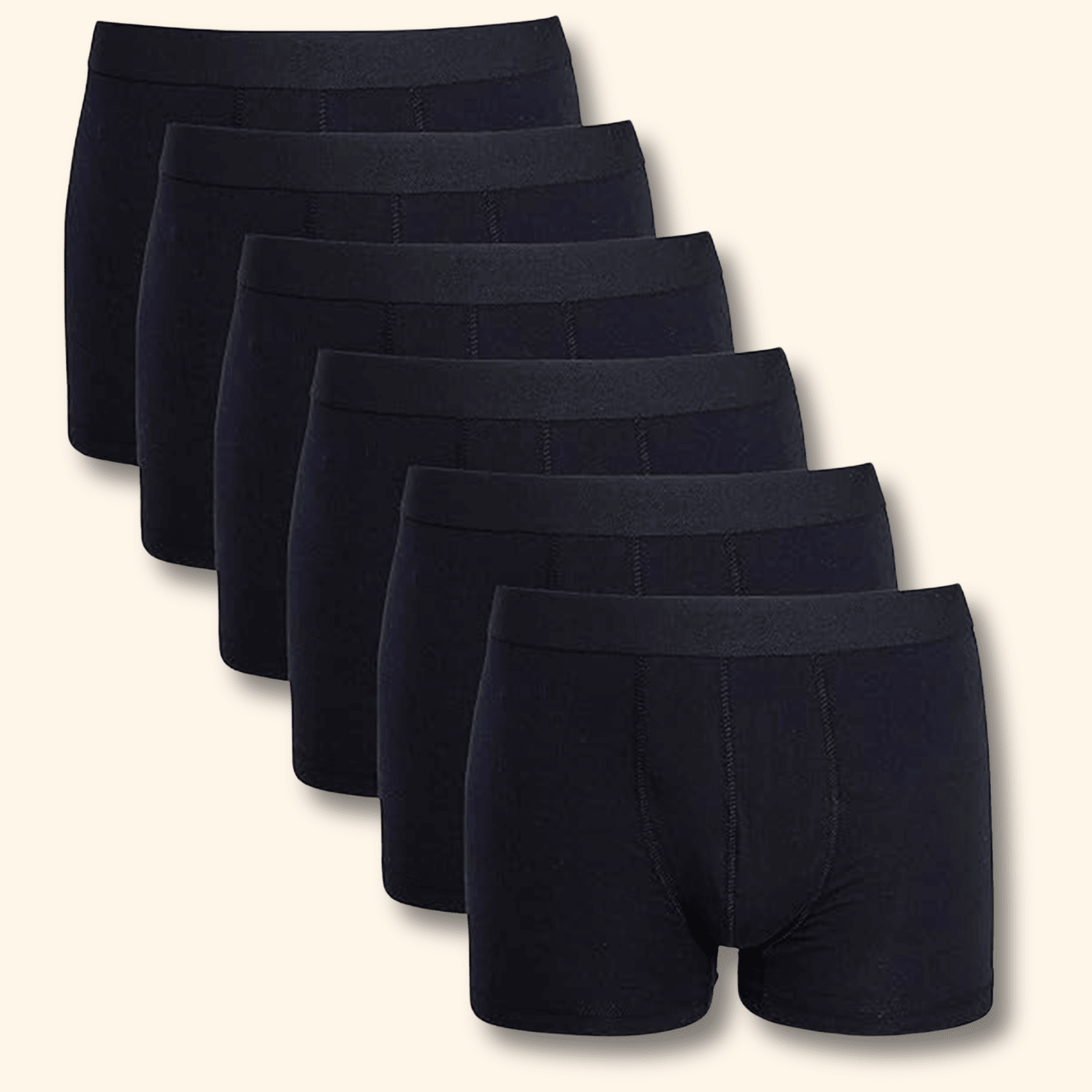 Sock Stack MB03 Black Cotton Stretch Boxer Shorts Pack Of 6 For Men Comfort Fit Soft Waistband Everyday Cotton Rich - REGN
