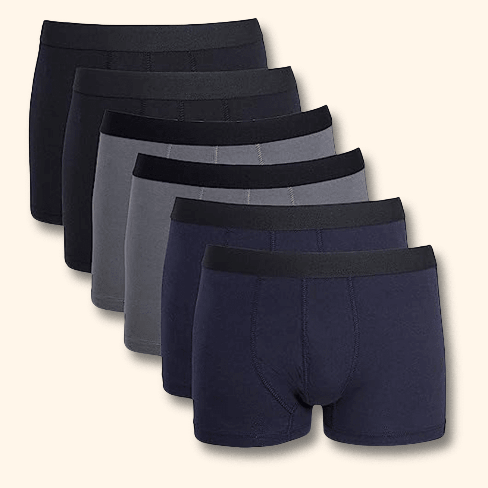 Sock Stack MB04 6 Pack Assorted Cotton Stretch Boxer Shorts for Men Black Navy Grey Cotton Rich Soft Waistband Comfort - REGN
