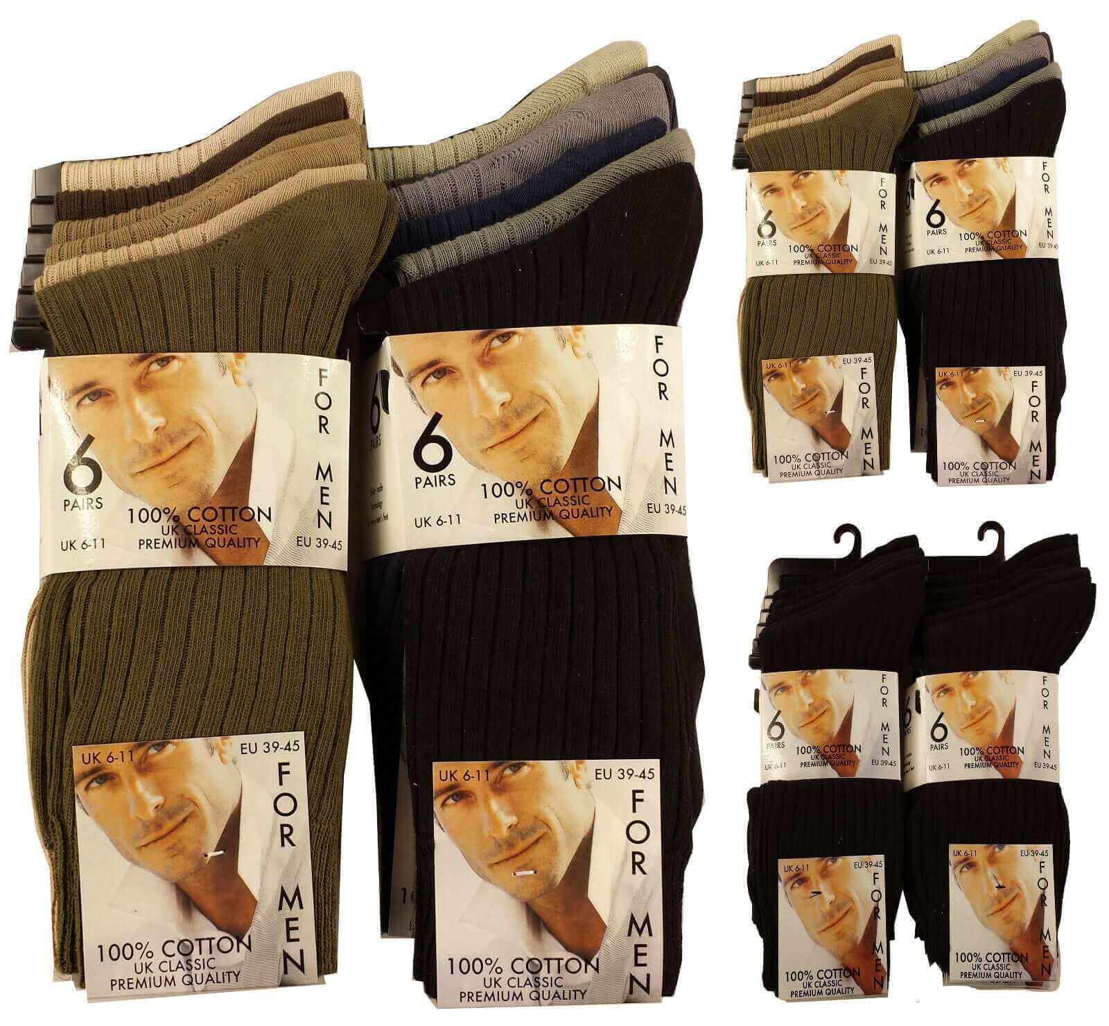 Sock Stack Men's 100% Cotton Moisture-Wicking Antibacterial Dress Work Socks 12 Pairs - REGN