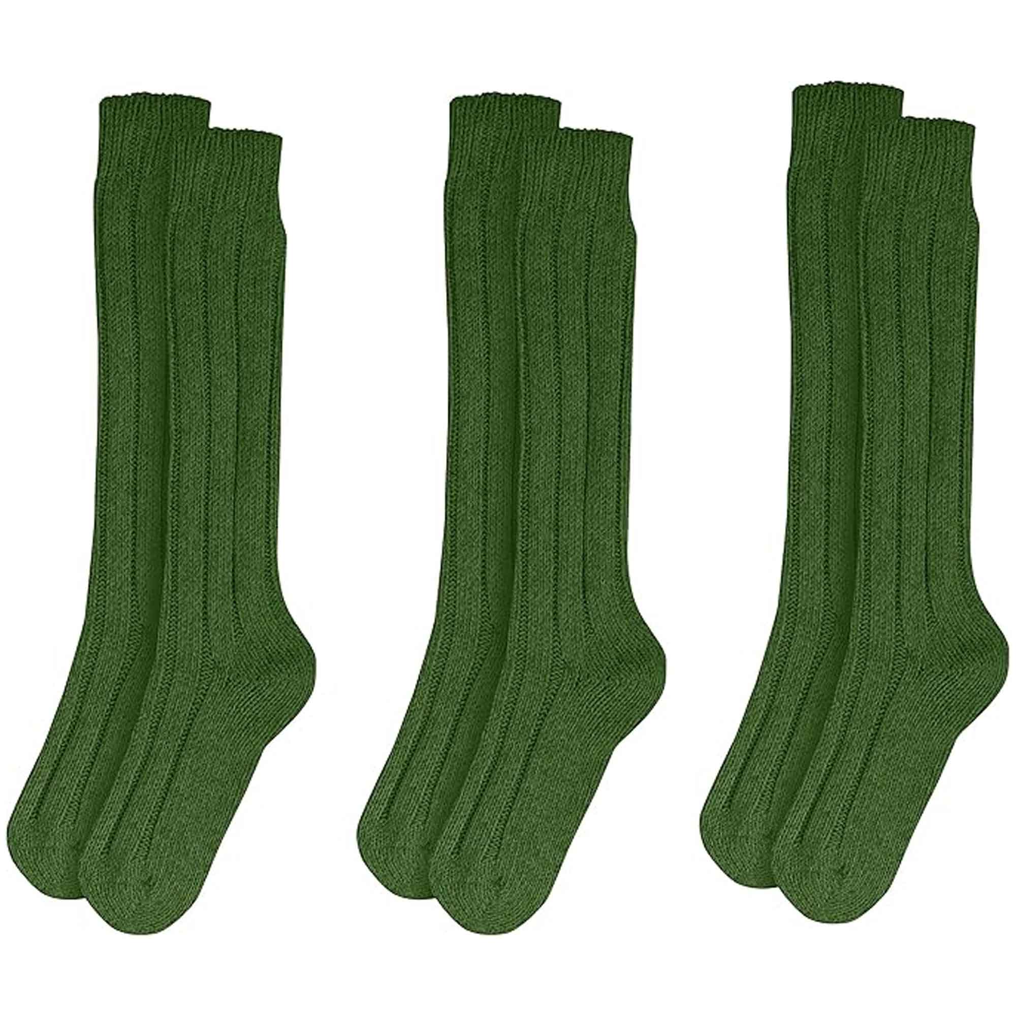 Sock Stack Mens Army Green Thermal Socks 3 Pack With Terry Cushioning Reinforced Toe - REGN
