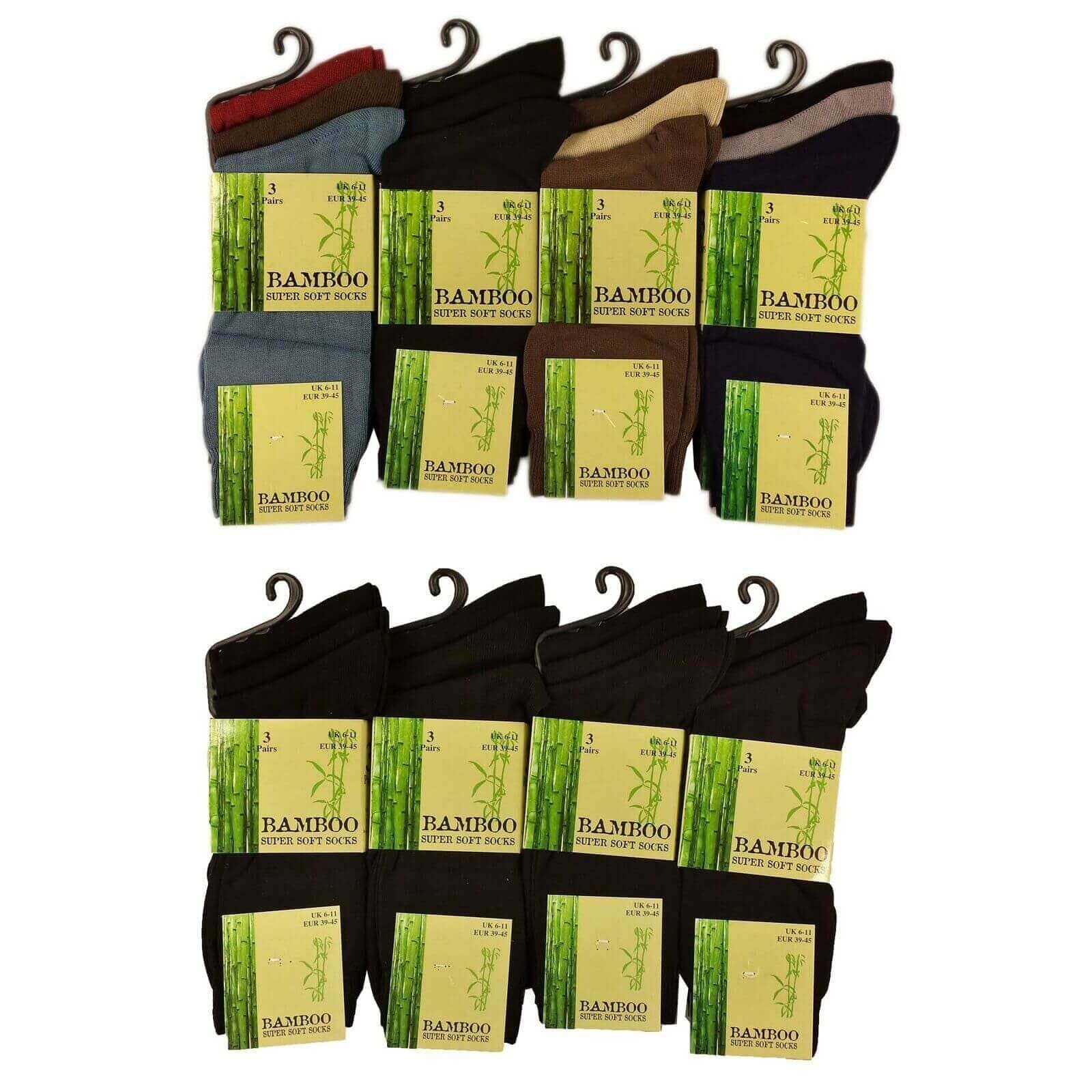 Sock Stack Men's Bamboo Socks 6 Pairs Anti Bacterial Moisture Wicking Breathable - REGN