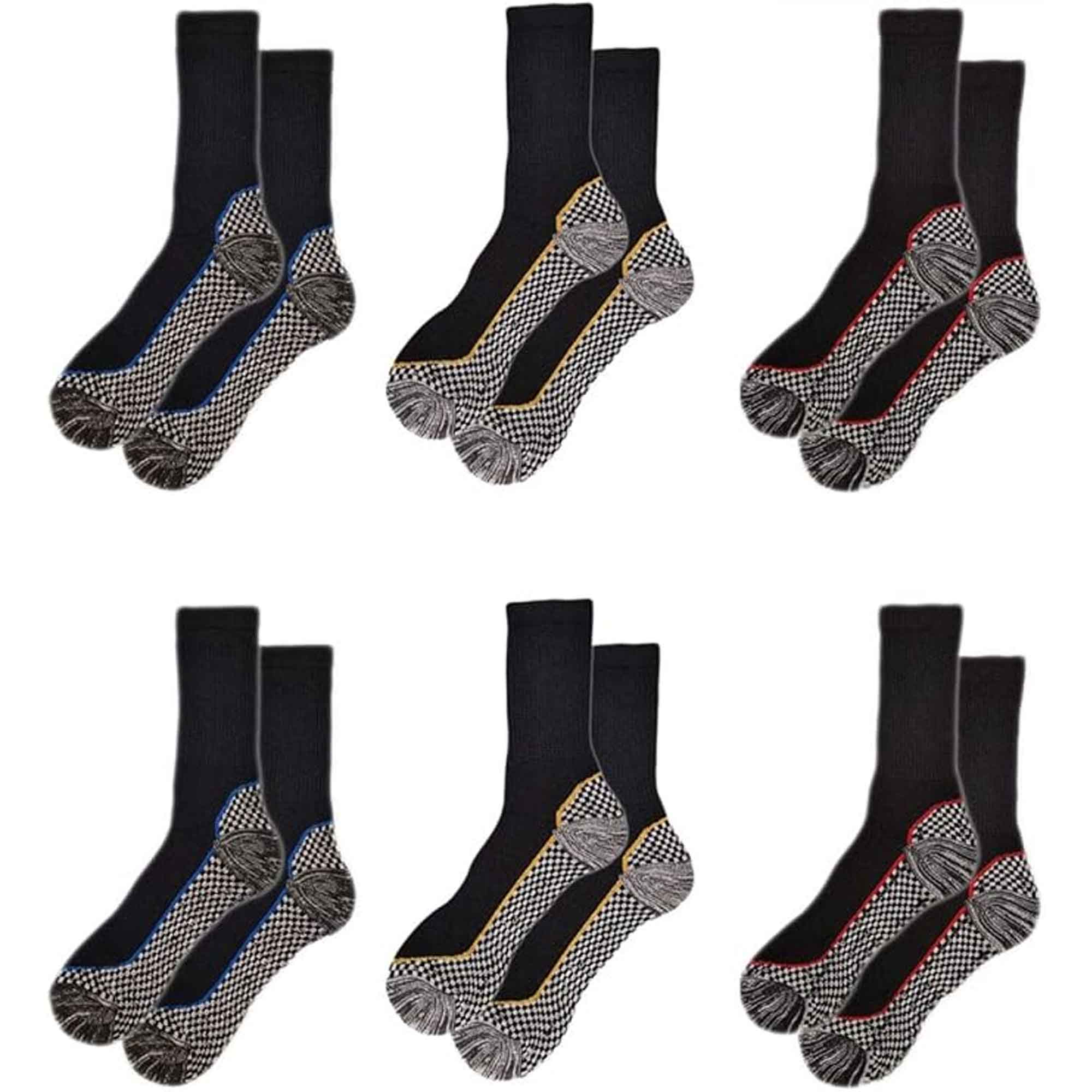Sock Stack Men's Bamboo Work Socks 6 Pairs Moisture-Wicking Cushioned Reinforced Heel Toe - REGN
