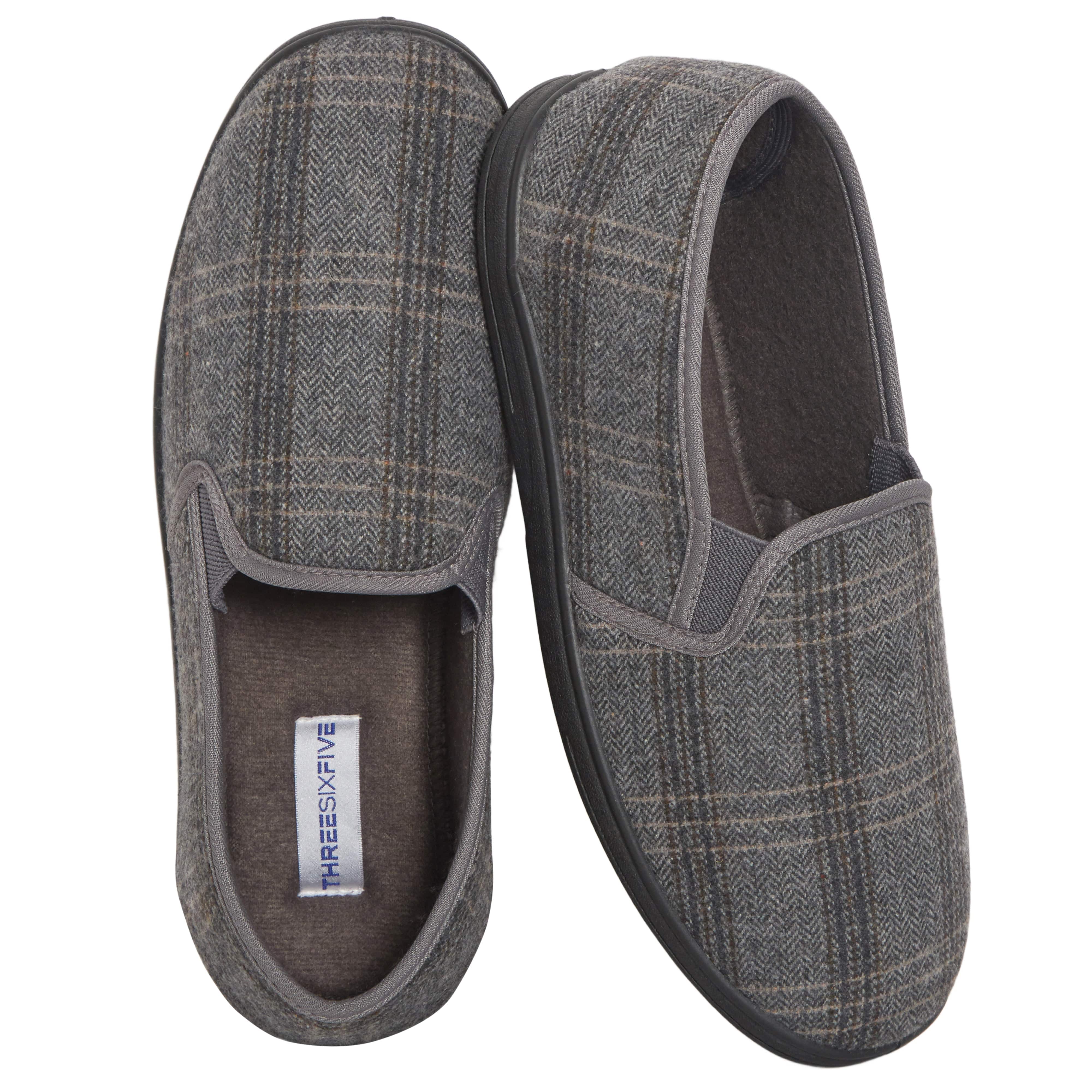 Sock Stack Men's Checked Slippers Memory Foam Cushioned Soft Lining Warm Thermal Slip-On - REGN