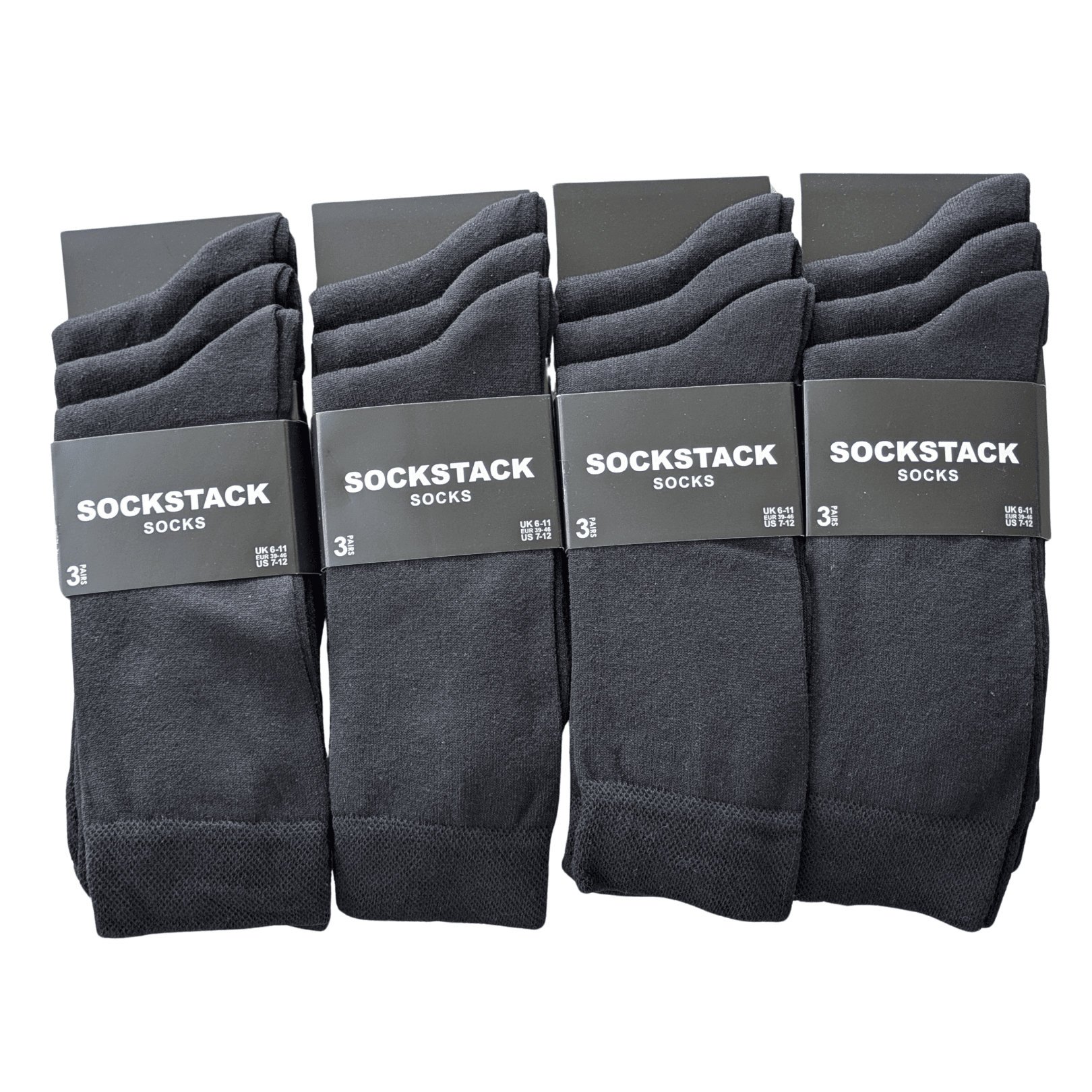 Sock Stack Men's Colourful Heel Toe Black Argyle Diamond Socks Cotton Rich Comfort Fit - REGN