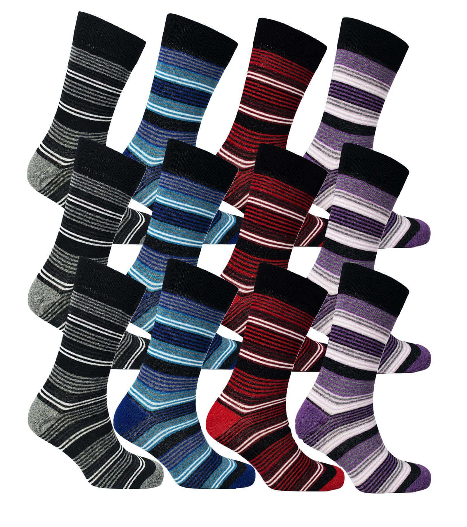 Sock Stack Men's Colourful Heel Toe Black Argyle Diamond Socks Cotton Rich Comfort Fit - REGN