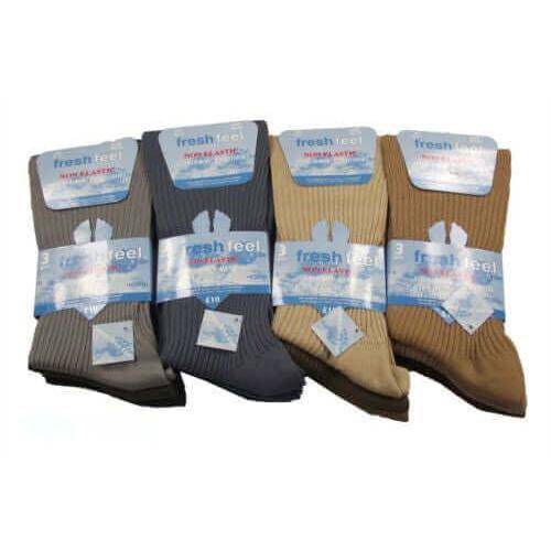 Sock Stack Men's Cotton Loose Top Socks 6 Pack UK 6-11 Non-Elastic Antibacterial - REGN